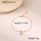 European And American Fashion Love Small Diamond Round Diamond Zircon Bracelet Gold Plated Stainless Steel
