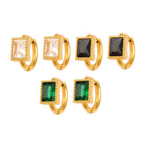 Special-interest Design Square Zircon Stainless Steel Earrings