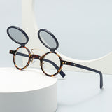 Sun Glasses Round Beige Frame