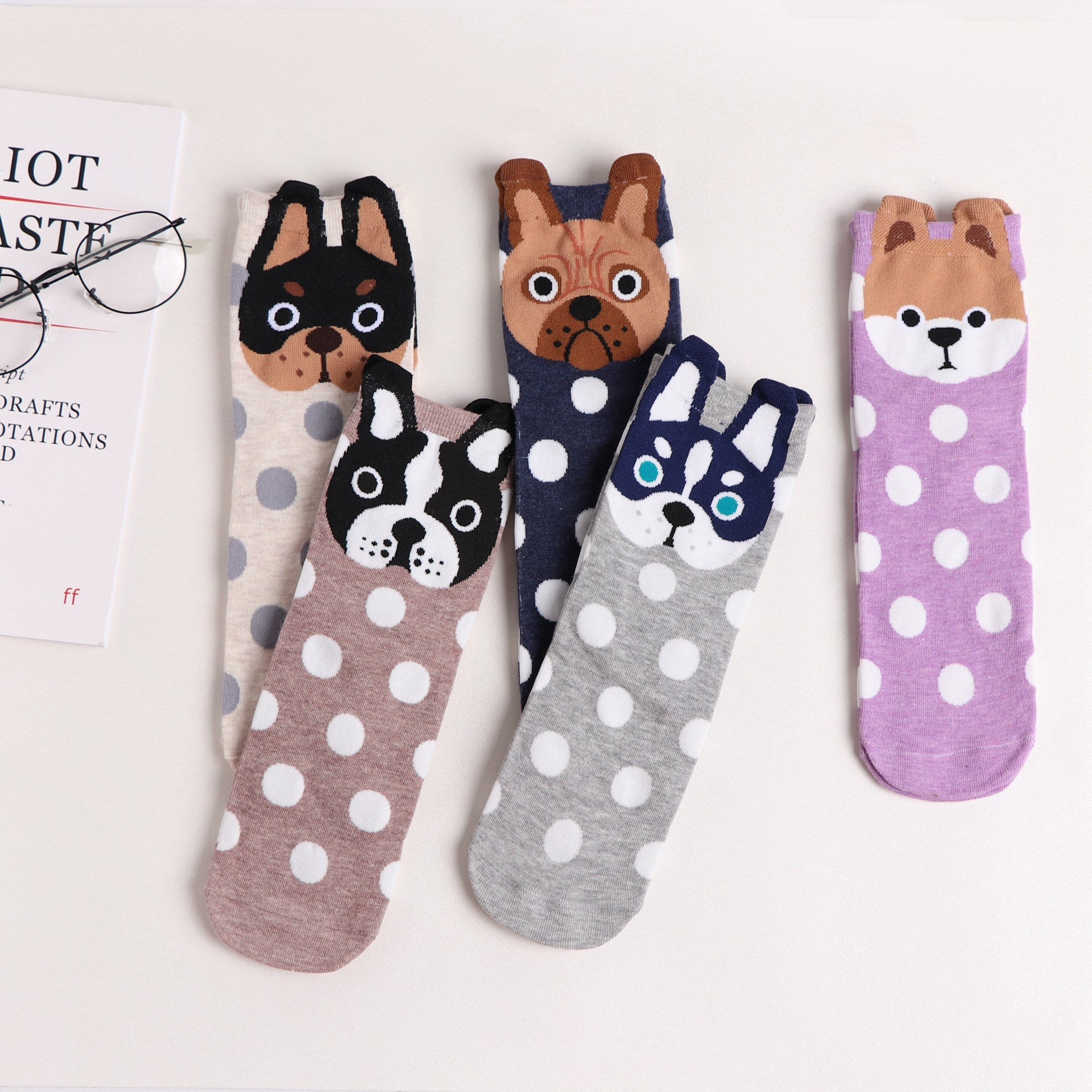 Cartoon Straight Women's Socks  Animal Cute Women's Socks