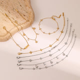 Ins Titanium Steel Bracelet 18K Gold Plating Zircon Star Pendant Exquisite