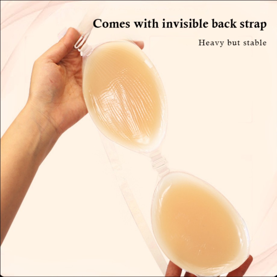 Women's Invisible Silicone Bra Adjustable Straps Lightweight Comfort Natural Lift For Daily Casual Sports Underwear Accessories