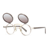 Sun Glasses Round Beige Frame