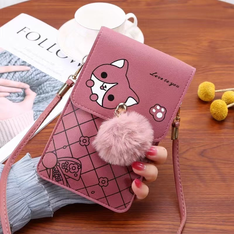 Contrast Vertical Touch Screen Phone Bag Women's Crossbody
