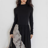 Cold Wind Black Irregular Inner Dress