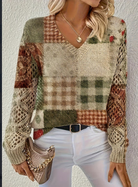 Printed Casual Cape Coat Cardigan Sweater