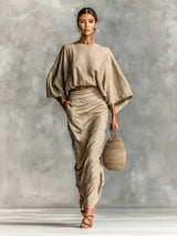 European And American Elegant Women's Clothing Autumn New High Waist Long Skirt Suit