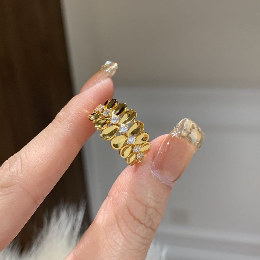 Women's Fashion French Diamond Irregular Ring