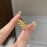 Women's Fashion French Diamond Irregular Ring