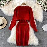 Women's Loose Two-piece Sweater Knitted Dress