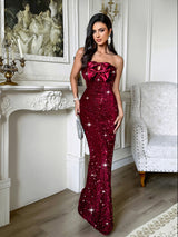 Tube Top Bow Dress Women's Clothing