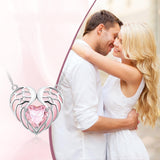 Angel Wings Heart-shaped Collarbone Necklace Angel Wings Oil Dripping Lady
