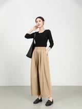 Women's Fine Twill Sandcard Elastic Waist Casual Pants