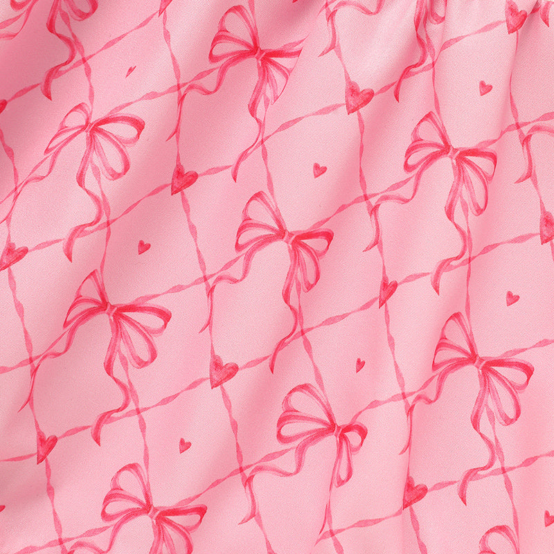 Baby Girl's Bowknot Graphic Print Romper, Daddy's Girl Letter Print Triangle Jumpsuit With Bubble Sleeves