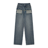 Retro Distressed Straight Jeans For Women