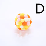 Cat Toy Colorful Plush Ball, Sounding Multi-color Rainbow Ball