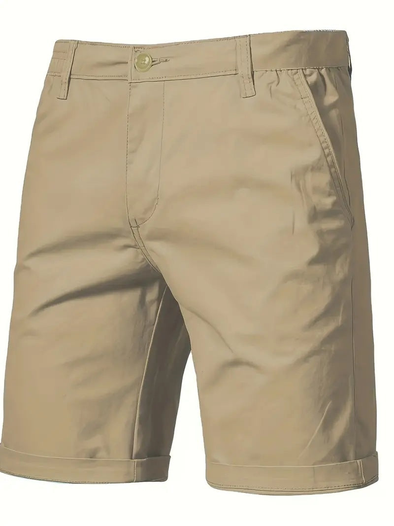 Outdoor Casual Straight-leg Slim Cropped Pants Plus Size Pure Color Cotton Camping Shorts