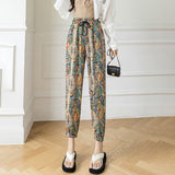 Tie-dyed Ink Painting Thin Ice Silk Leisure Sports Jogger Pants