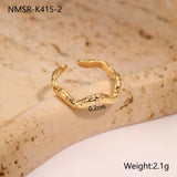 European And American Design Geometric Hammer Pattern Niche Temperament Open Ring