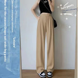 Ice Silk Mop Wide Leg Pants Women's Small High Waist