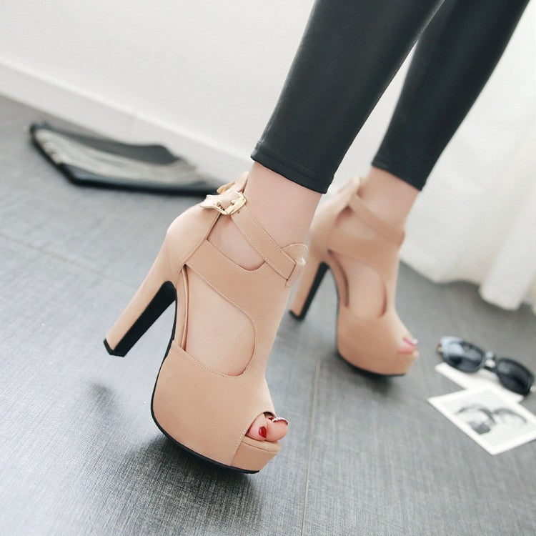 Fish Mouth Shoes Roman Sandals Women's Stiletto High Heels