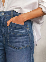 New Women’s Straight Leg Wide Leg Jeans, Slim Fit, Built-in Zipper, Designed Pocket, Suitable For Students, Work, And All Season Wear