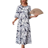 Retro Temperament Female Mid-length Thin Loose Casual Dress