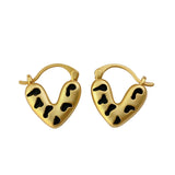 New Ear Clip Oil Dripping Leopard Print Heart Vintage Fashion