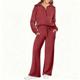 Women's Zip-Up Hooded Sweatshirt Set -Casual Daily Wear, Raglan Sleeves & Thumb Holes, PerfectFall Long Sleeve Hoodie