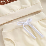 Baby Girl's 2-Piece Letter Print Sweater Set Long Sleeve Pullover And Jogger Pants With Drawstring Waist