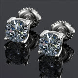 Screw Four Claw Moissanite Female Stud Earrings