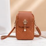 Simple All-match Messenger Bag Pearl Vertical Model In Square Shape