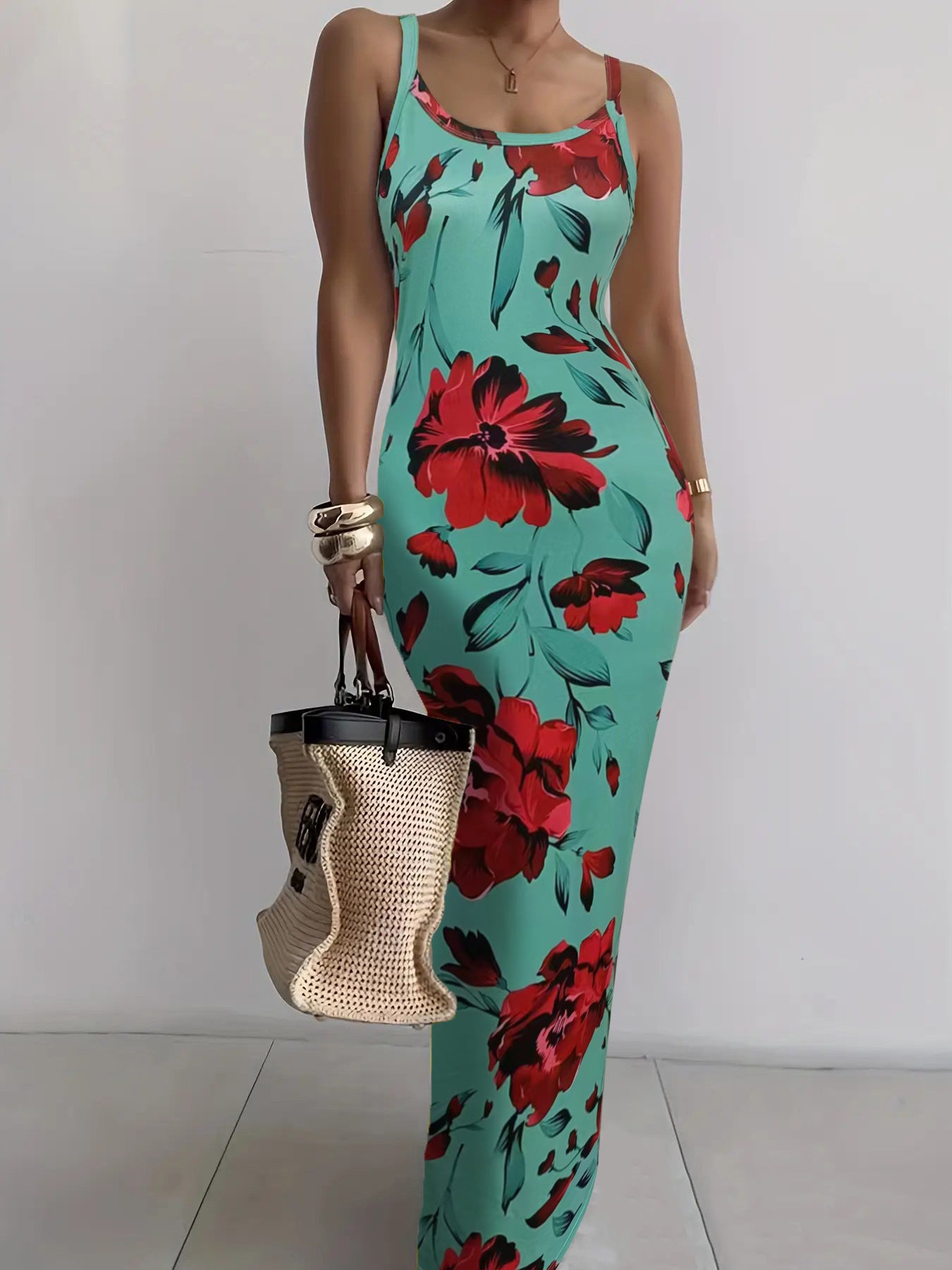 Summer New Suspender Slim Fit Slimming Long Dress