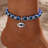 Simple Blue Devil's Eye Anklet