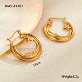 European And American Fashion Ins Exaggerated Titanium Steel Earrings 18K Gold Plating Non-fading Design Sense