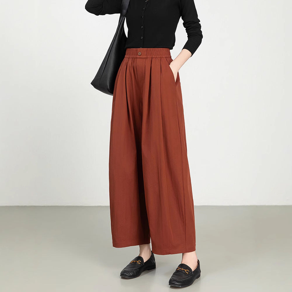 Women's Fine Twill Sandcard Elastic Waist Casual Pants