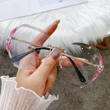 Sunglasses Female Rhinestone To Make Big Face Thin-looked UV Protection Sun Glasses