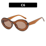 European And American Retro Oval Small Frame Sun Glasses