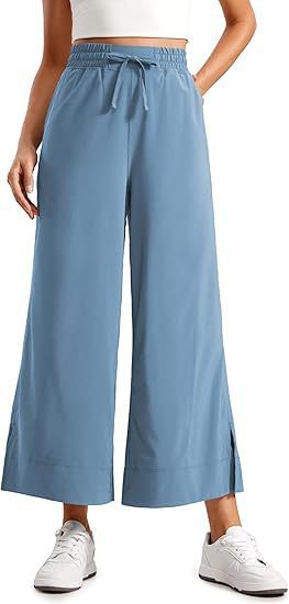 Women's Wide Leg Drawstring Comfort And Casual Loose Cropped Sweatpants