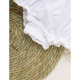 Baby Girl White Lace Romper Soft & Stylish Short Sleeve Bubble Jumpsuit For Wedding Season & Summer