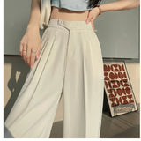 Ice Silk Mop Wide Leg Pants Women's Small High Waist