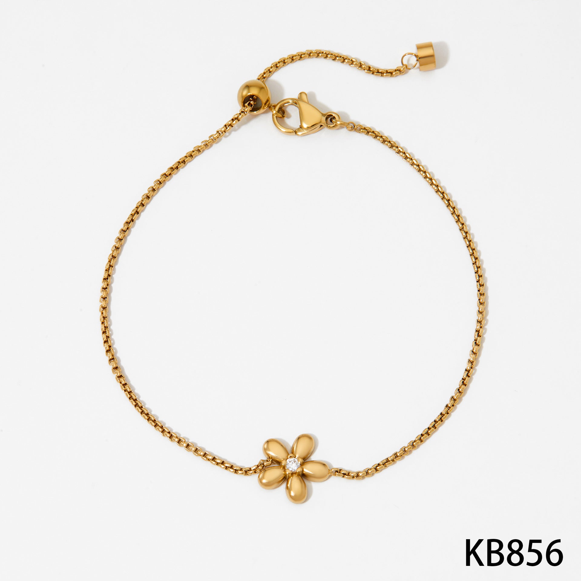 New Stainless Steel Flower Bracelet Necklace And Earring Suit Simple Fashion
