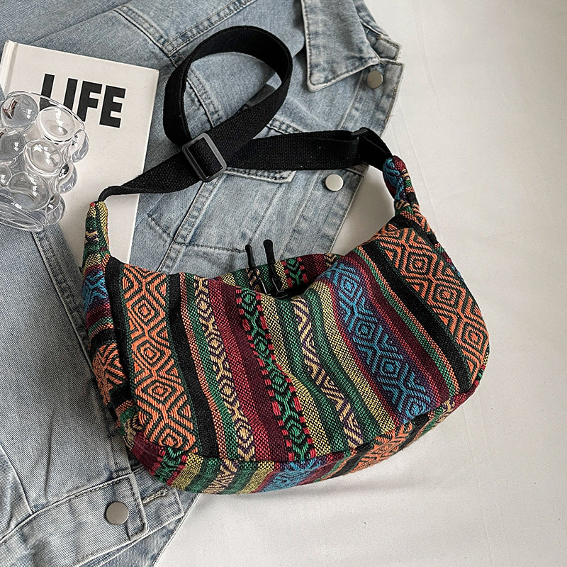 Large Capacity Ethnic Style New Fashion Crossbody Dumpling Bag Women