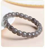 Natural Smokey Violet Hetian Jade Straight Cut Bracelet