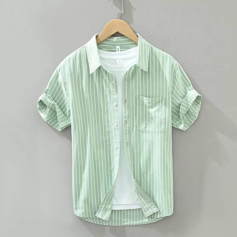 Summer Japanese Tie-dye Printed Short-sleeved Shirt Men