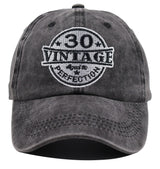 2pcs Vintage 30 Aged To Perfection Hat For Men Women, Adjustable Embroidered Wash Cotton Baseball Cap