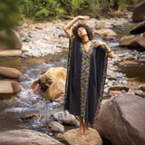 Maxi African Tribal Pattern Ethnic Style Handmade Robe Pocket Skirt