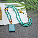 Turquoise Clavicle Lucky Pendant Necklace
