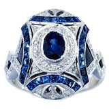 European And American Fashion Luxury Sapphire Zircon Ring For Women