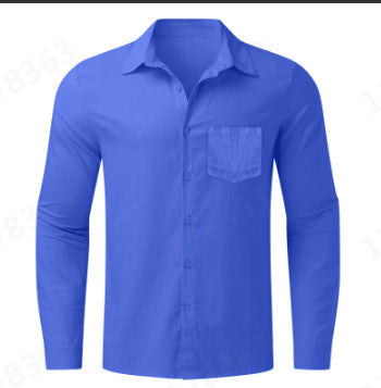 Printed Business Leisure Iron-free Solid Color Polo Collar Shirt